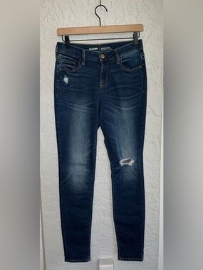 Old Navy Dark Blue Distressed Skinny Rockstar Jeans